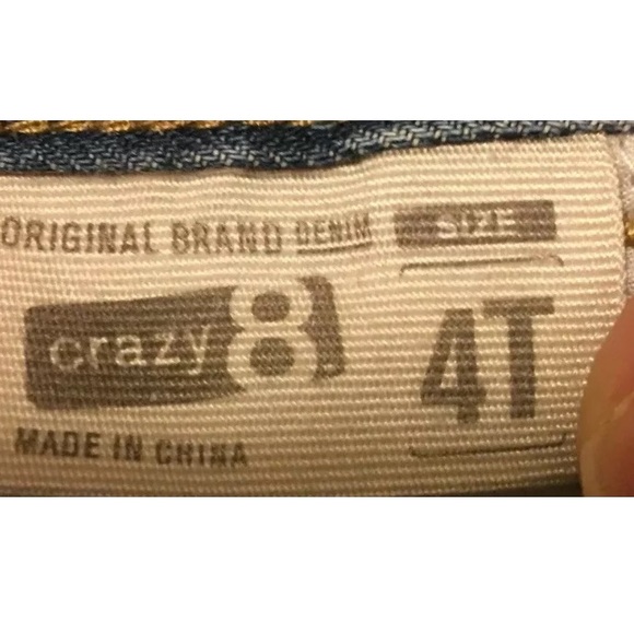 Girls size 4t crazy 8 jeans with long sleeve shirt - Picture 8 of 8